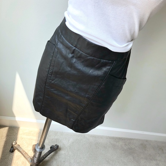 Tart Synthetic Leather Panel Skirt - Picture 2 of 3